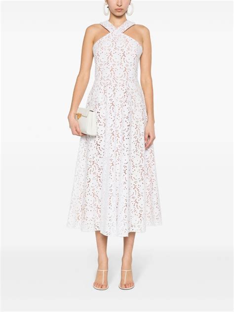 michael kors pleated broderie anglaise dress